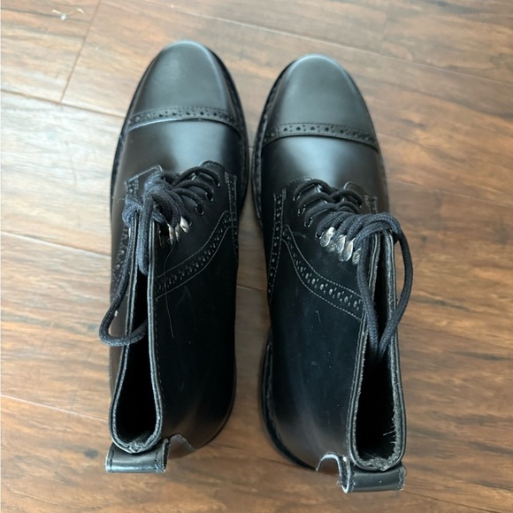 NWOT Damen Frost Paris Black Leather Cap Toe Men\'s Boots-Size 11